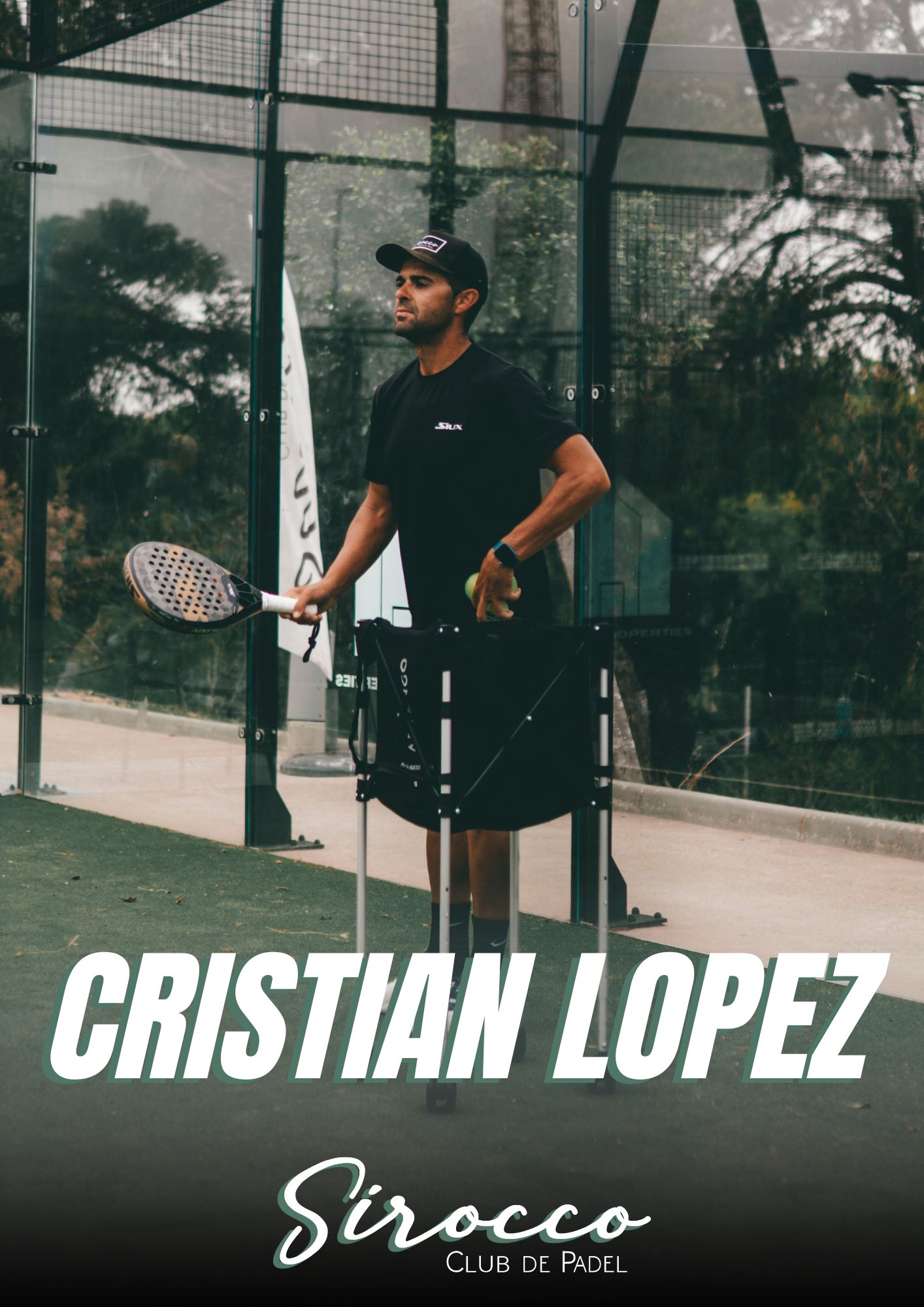 Padel coach Cristian Lopez at Luxe Padel Tours